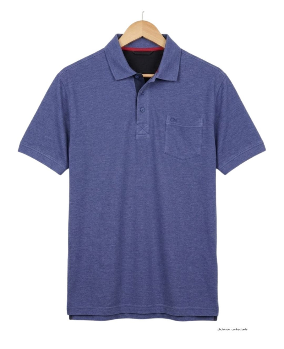 Polo CHALLENGER RUSTICO2 - Manches courtes bleu indigo 100% coton