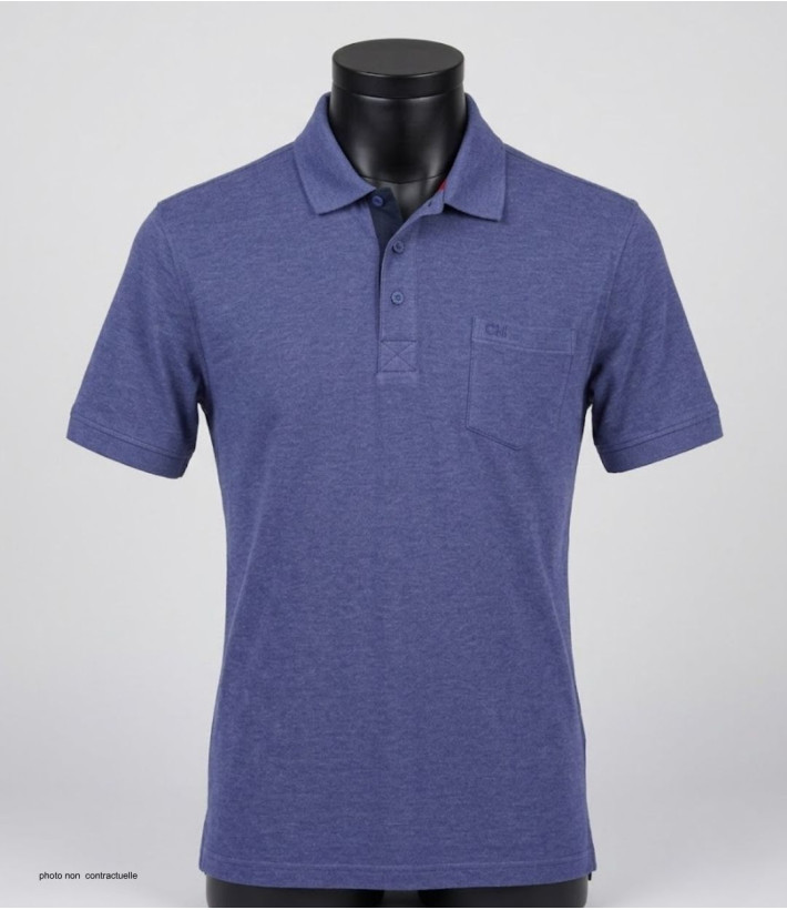 Polo CHALLENGER RUSTICO2 - Manches courtes bleu indigo 100% coton