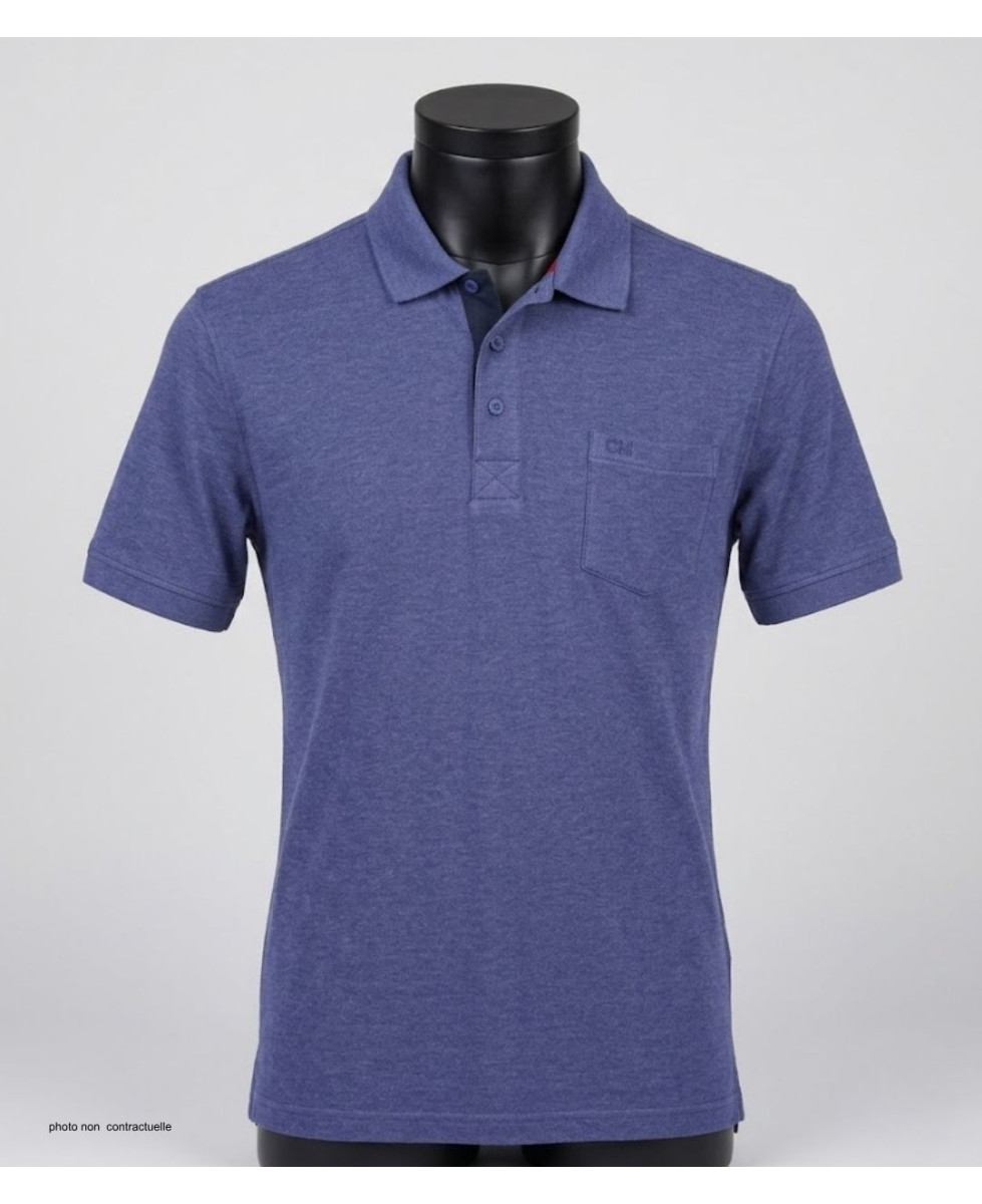 Polo CHALLENGER RUSTICO2 - Manches courtes bleu indigo 100% coton