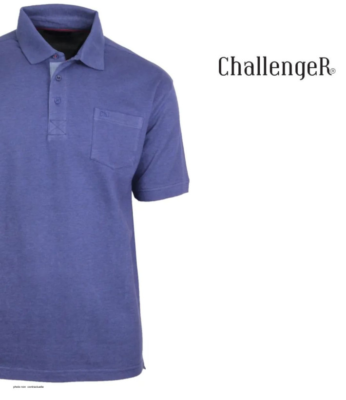 Polo CHALLENGER RUSTICO2 - Manches courtes bleu indigo 100% coton