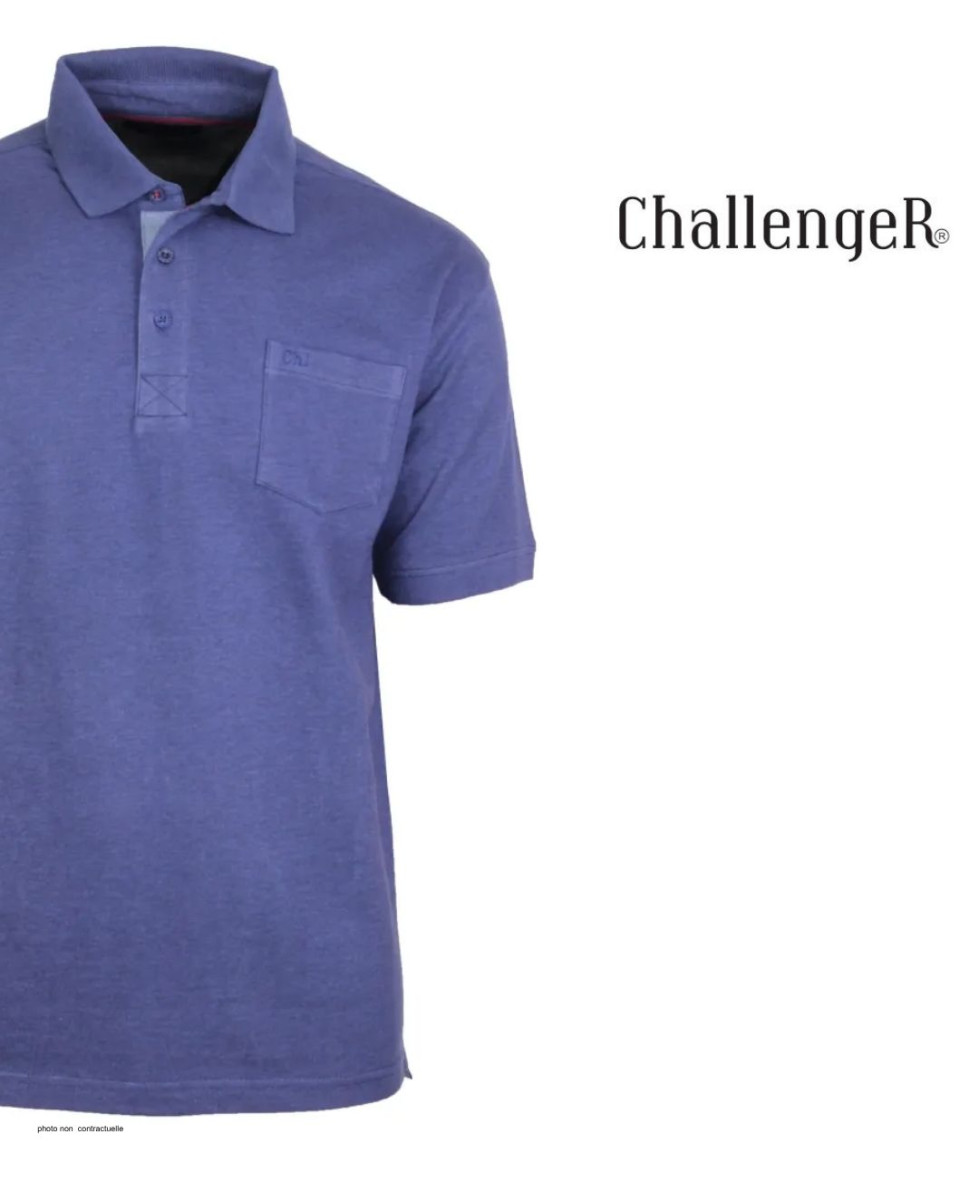 Polo CHALLENGER RUSTICO2 - Manches courtes bleu indigo 100% coton