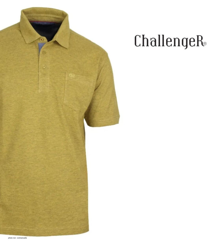 Polo CHALLENGER RUSTICO3 - Manches courtes jaune chiné 100% coton