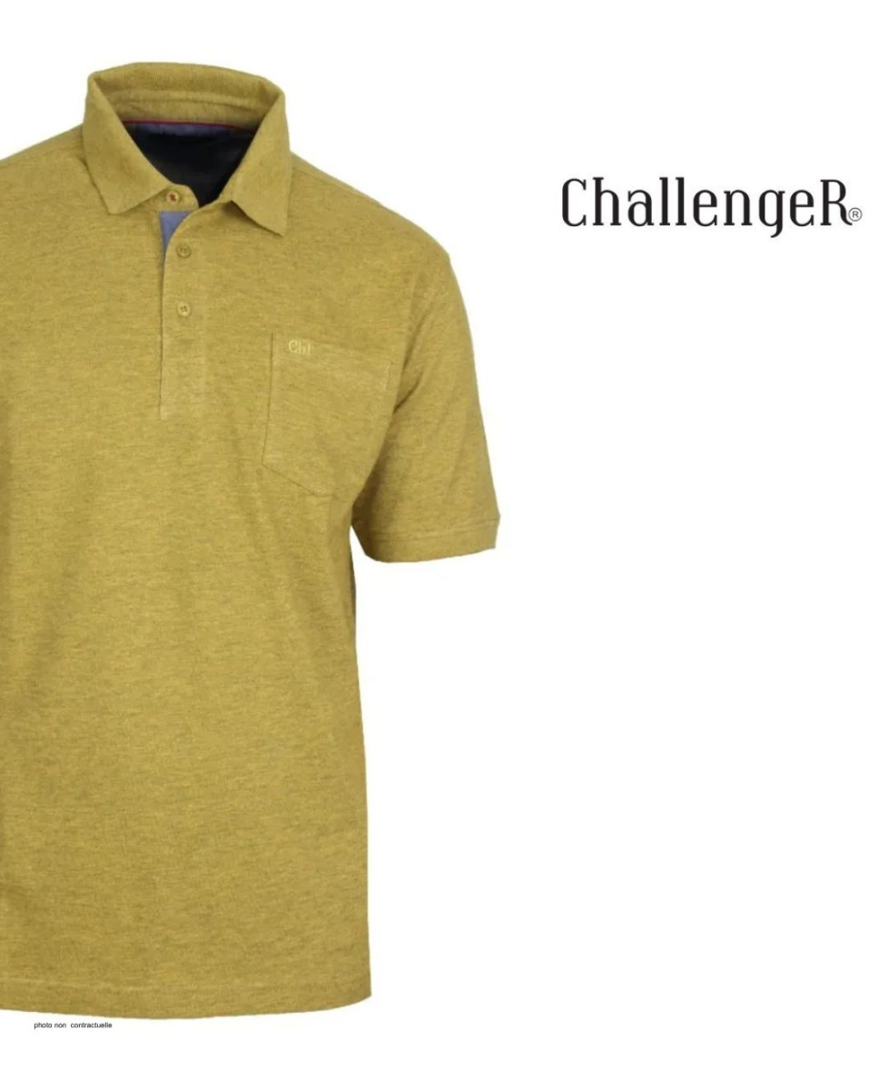 Polo CHALLENGER RUSTICO3 - Manches courtes jaune chiné 100% coton