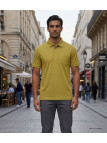 Polo CHALLENGER RUSTICO3 - Manches courtes jaune chiné 100% coton