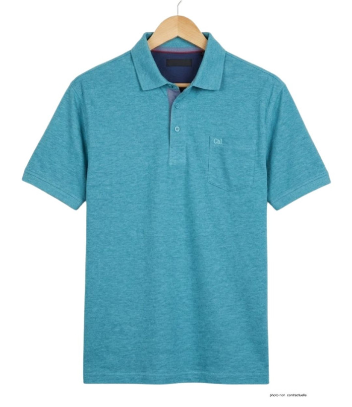 Polo CHALLENGER RUSTICO5 - Manches courtes turquoise 100% coton