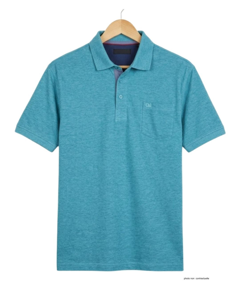 Polo CHALLENGER RUSTICO5 - Manches courtes turquoise 100% coton