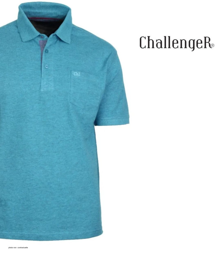 Polo CHALLENGER RUSTICO5 - Manches courtes turquoise 100% coton