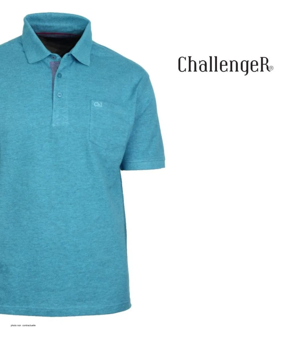 Polo CHALLENGER RUSTICO5 - Manches courtes turquoise 100% coton
