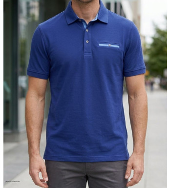 CHALLENGER POL3001A - Polo Homme Marine en Maille Piquée