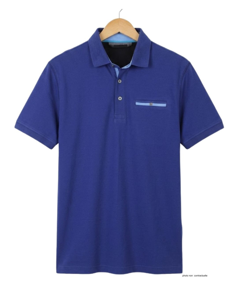CHALLENGER POL3001A - Polo Homme Marine en Maille Piquée