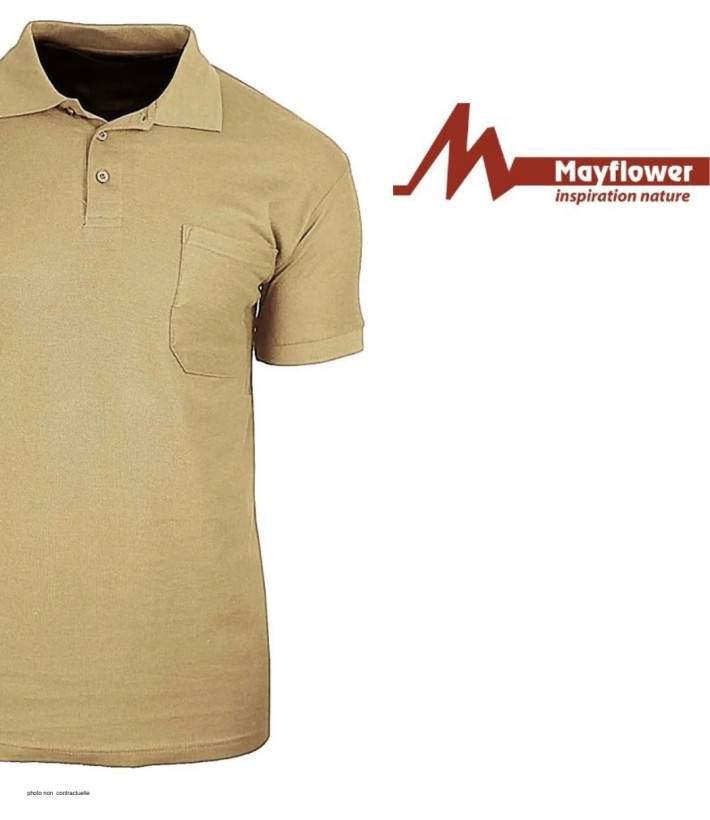 Polo MAYFLOWER 510017U003 - Homme Manches Courtes Sable