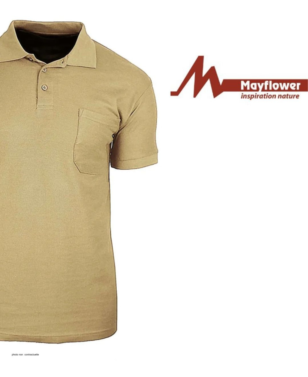 Polo MAYFLOWER 510017U003 - Homme Manches Courtes Sable