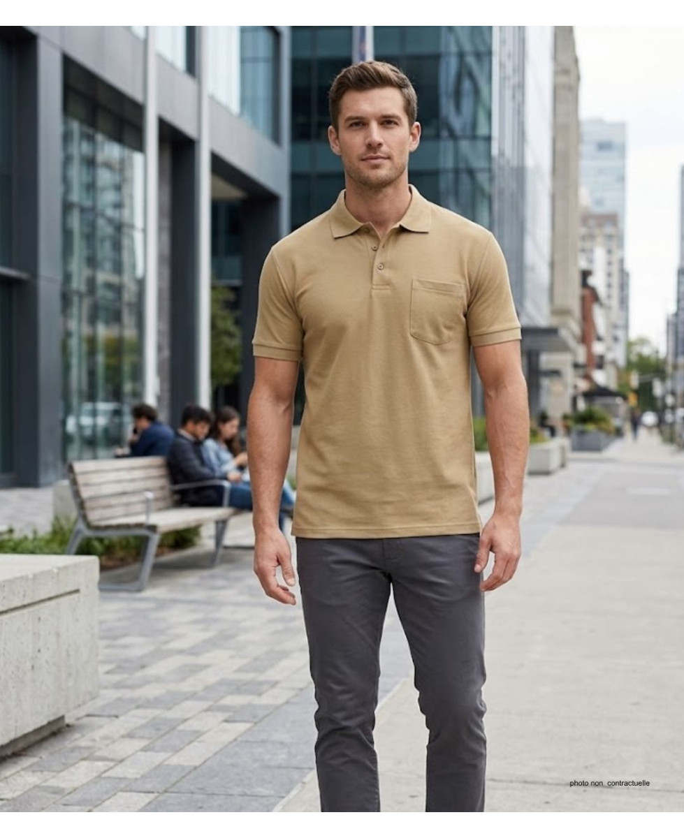 Polo MAYFLOWER 510017U003 - Homme Manches Courtes Sable