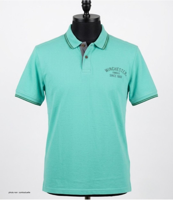 Polo WINCHESTER RAGGA3 en coton vert menthe | Sport-chic