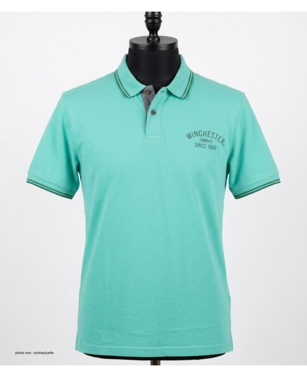 Polo WINCHESTER RAGGA3 en coton vert menthe | Sport-chic