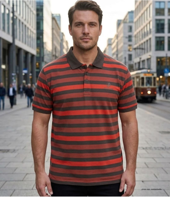 Polo WINCHESTER RANNOCK2 rouge rouille en coton piqué