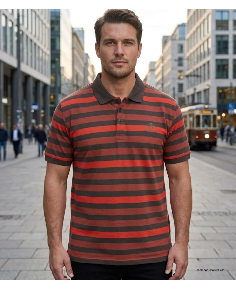 Polo WINCHESTER RANNOCK2 rouge rouille en coton piqué