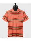Polo WINCHESTER READY1 rayé corail bordeaux en coton