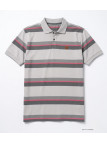 Polo WINCHESTER RECORD1 gris et rose en coton pour homme