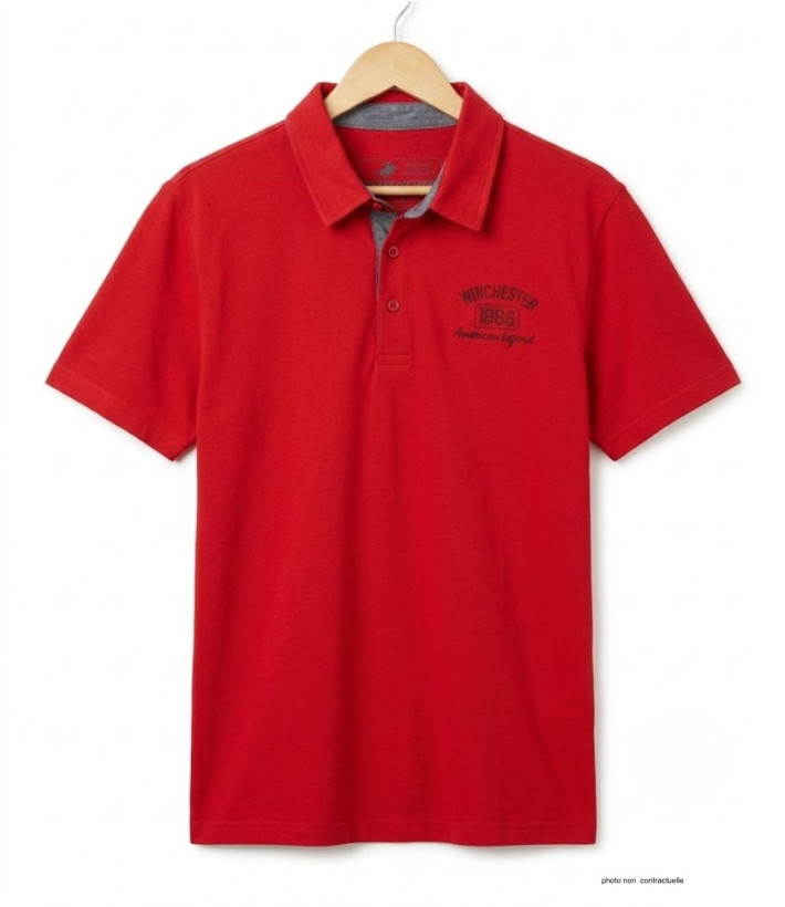 Polo WINCHESTER RETURN1 rouge en coton jersey pour homme