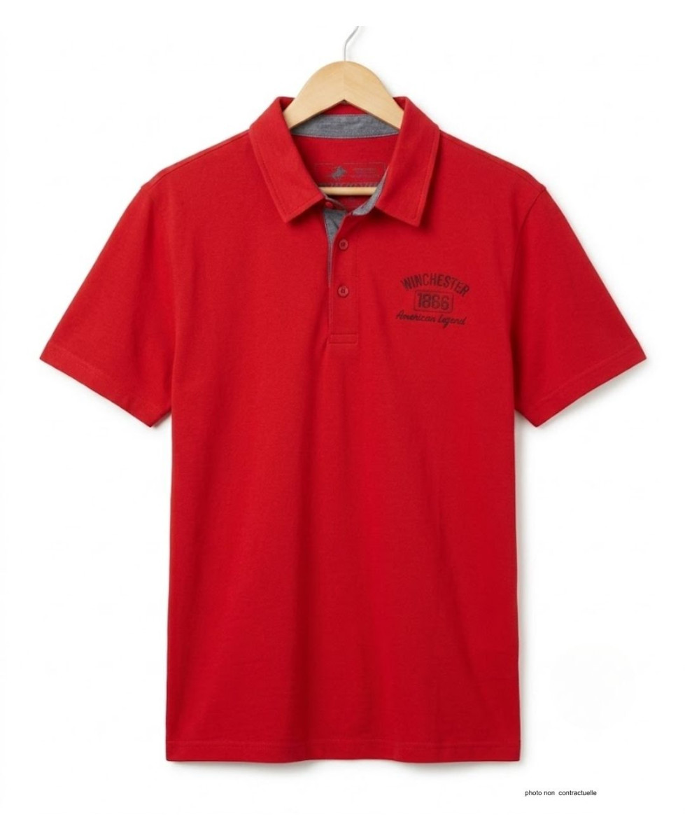 Polo WINCHESTER RETURN1 rouge en coton jersey pour homme