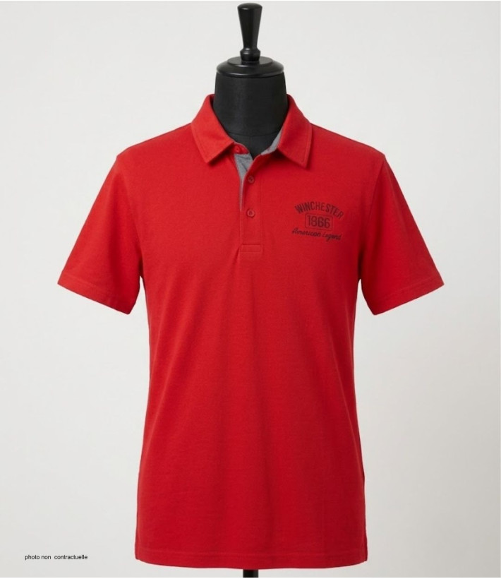 Polo WINCHESTER RETURN1 rouge en coton jersey pour homme