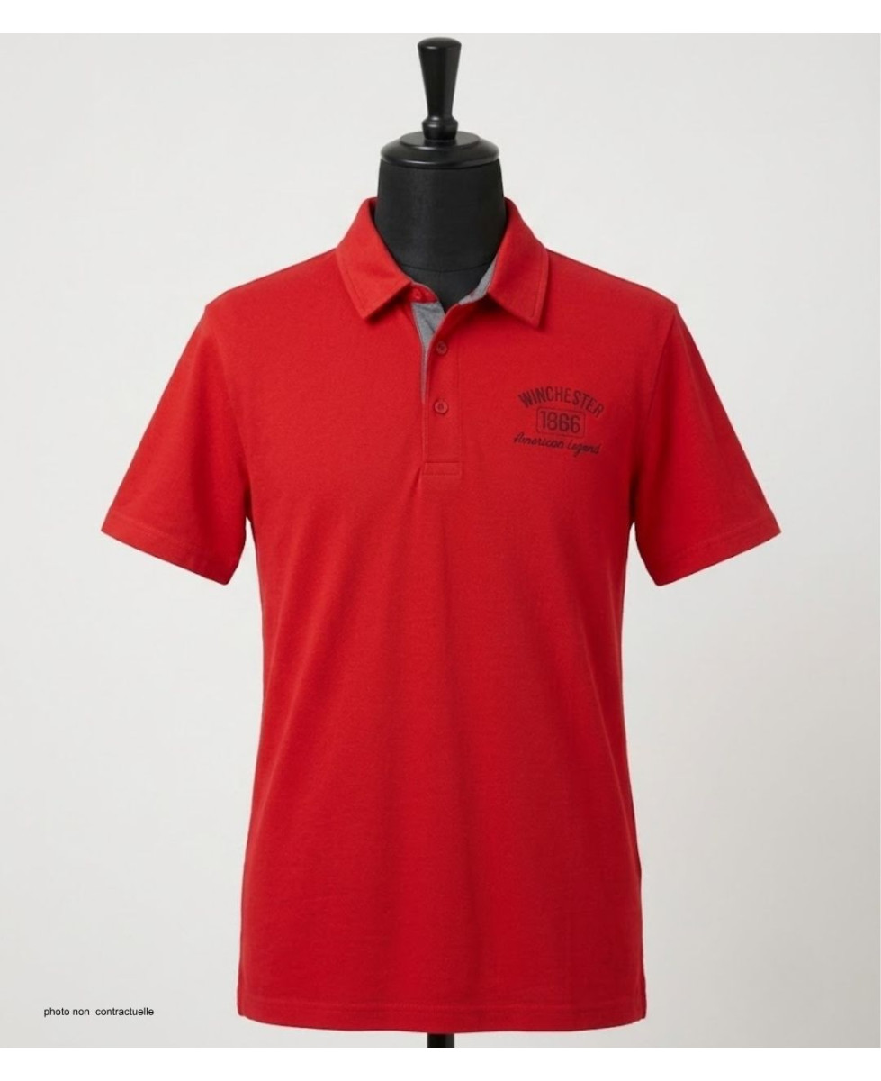 Polo WINCHESTER RETURN1 rouge en coton jersey pour homme