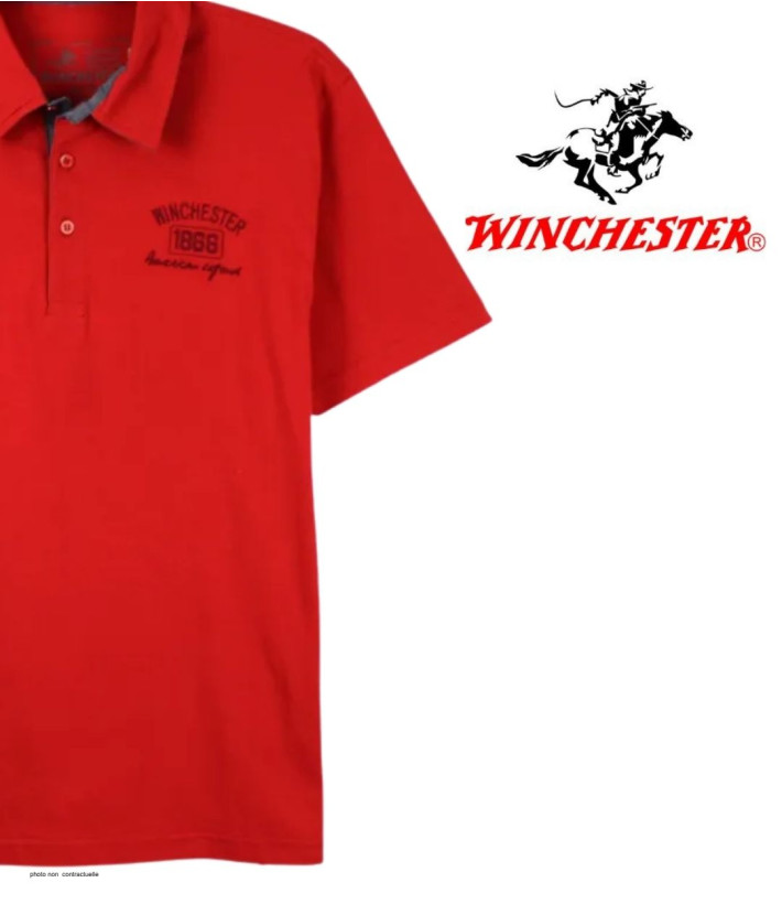 Polo WINCHESTER RETURN1 rouge en coton jersey pour homme