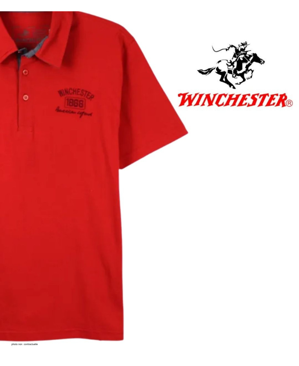 Polo WINCHESTER RETURN1 rouge en coton jersey pour homme