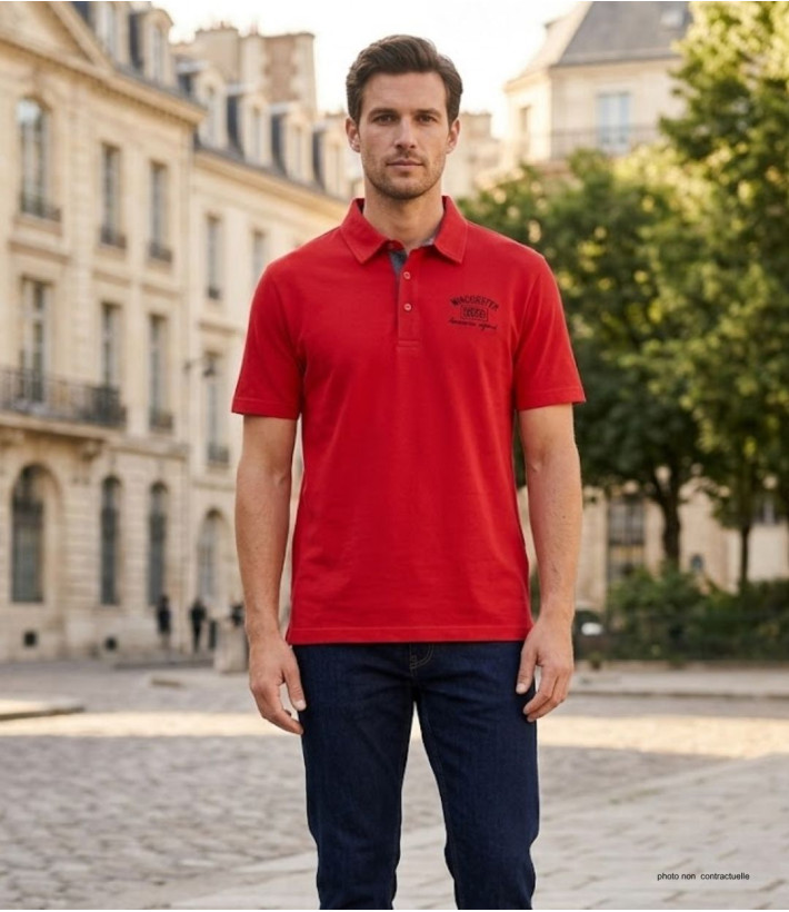Polo WINCHESTER RETURN1 rouge en coton jersey pour homme