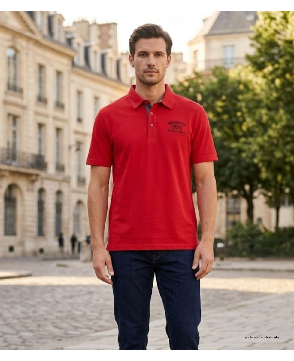Polo WINCHESTER RETURN1 rouge en coton jersey pour homme