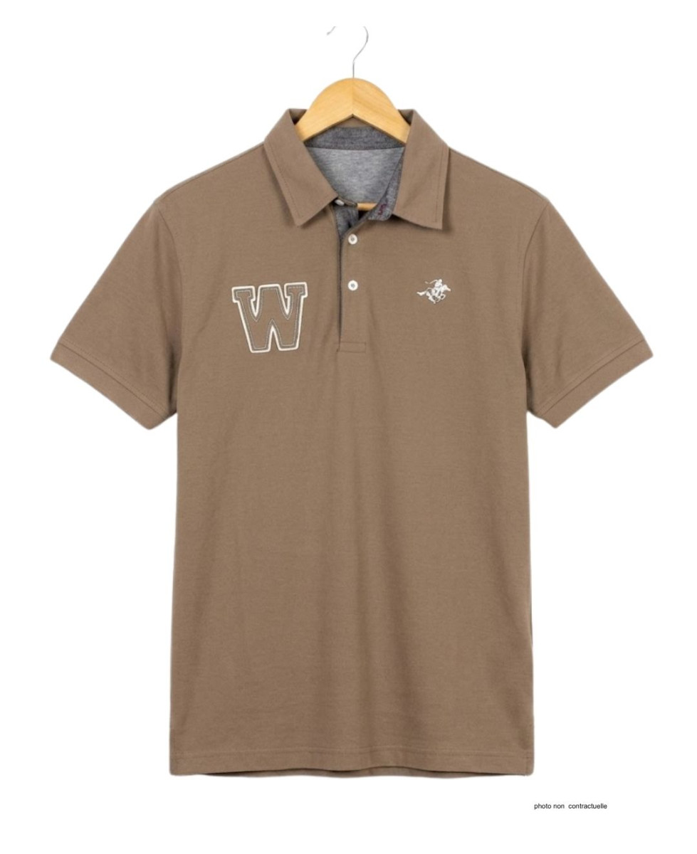 Polo WINCHESTER RIDER3 beige en coton finitions chambray