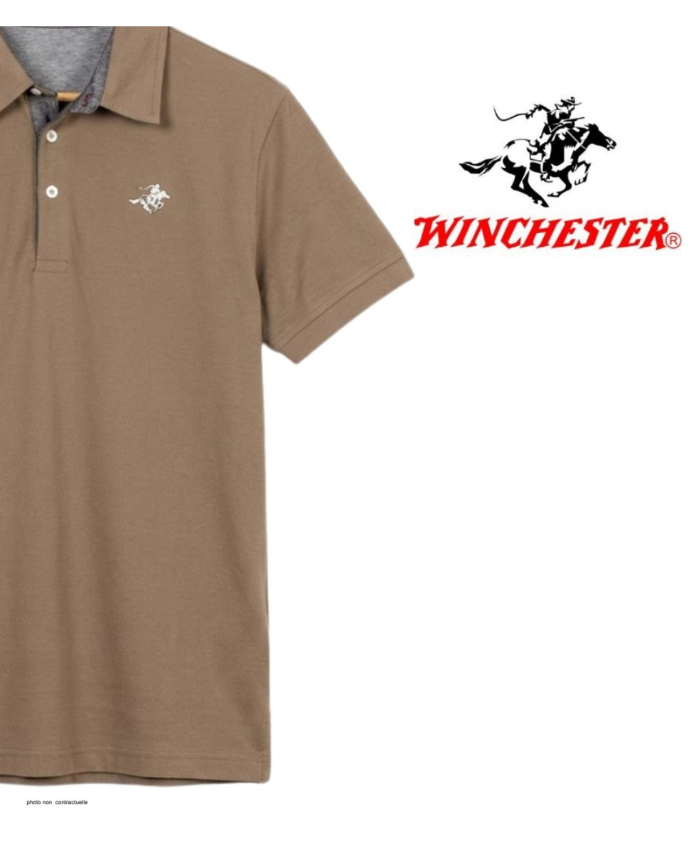 Polo WINCHESTER RIDER3 beige en coton finitions chambray