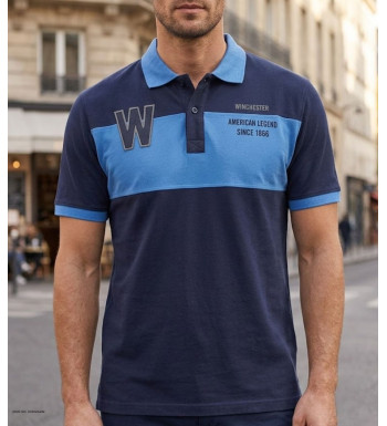 WINCHESTER ROADSTER1 : Polo Homme Marine Chic en Coton Piqué
