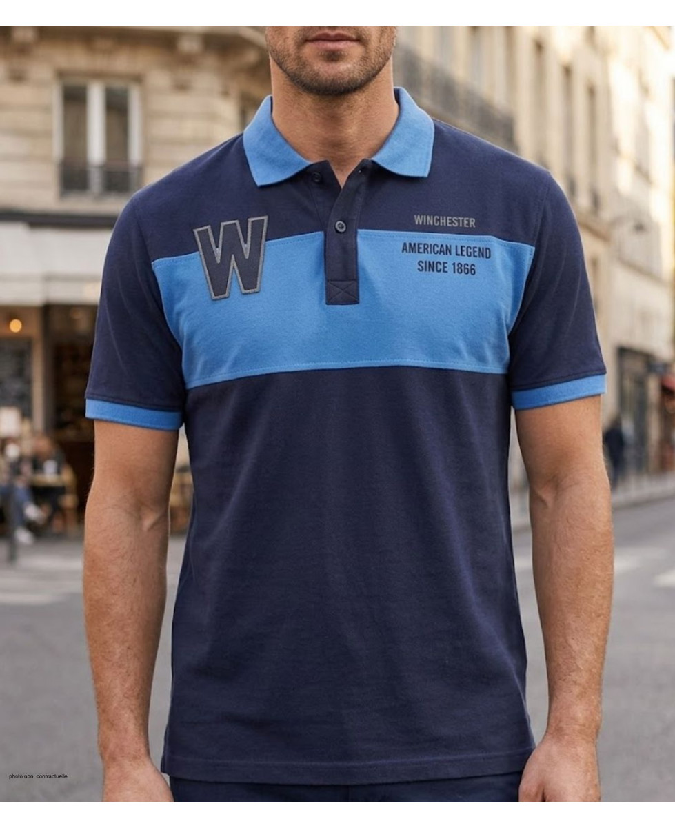 WINCHESTER ROADSTER1 : Polo Homme Marine Chic en Coton Piqué