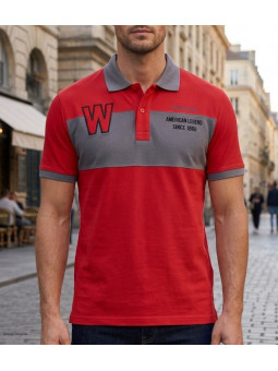 WINCHESTER ROADSTER2 : Polo Homme Rouge Casual en Coton Piqué