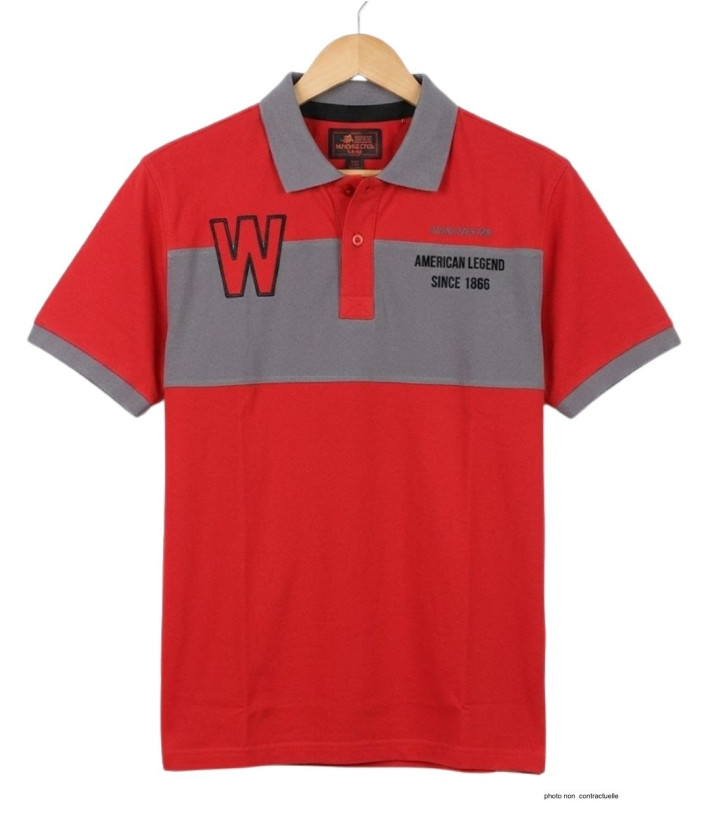 WINCHESTER ROADSTER2 : Polo Homme Rouge Casual en Coton Piqué