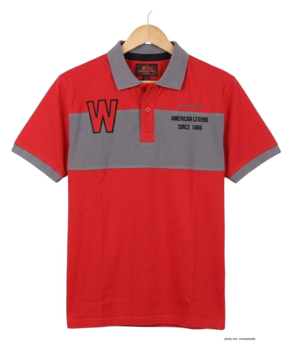 WINCHESTER ROADSTER2 : Polo Homme Rouge Casual en Coton Piqué