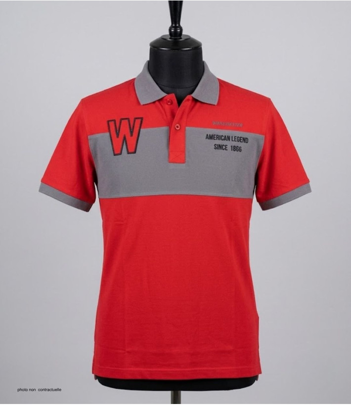 WINCHESTER ROADSTER2 : Polo Homme Rouge Casual en Coton Piqué