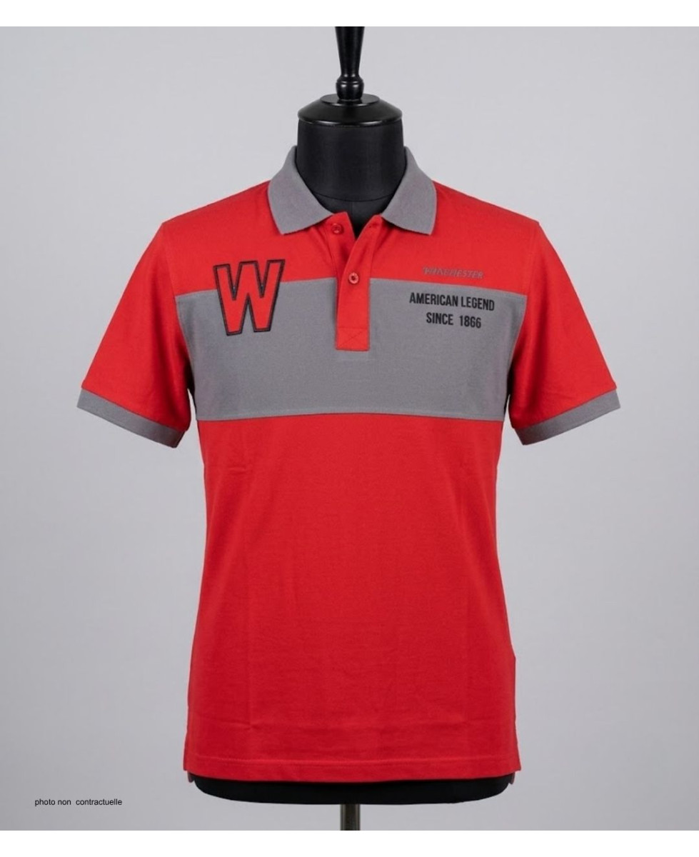 WINCHESTER ROADSTER2 : Polo Homme Rouge Casual en Coton Piqué