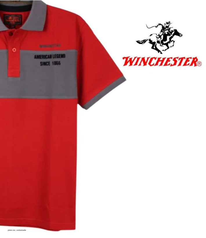 WINCHESTER ROADSTER2 : Polo Homme Rouge Casual en Coton Piqué