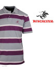 WINCHESTER ROBIN1G : Polo Homme Gris Rayé en Pur Coton