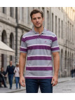 WINCHESTER ROBIN1G : Polo Homme Gris Rayé en Pur Coton
