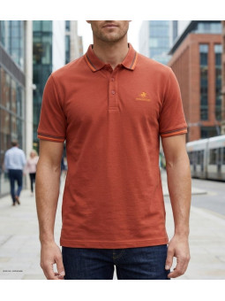 WINCHESTER ROGAN2 : Polo Homme Orange Rouille en Coton Piqué