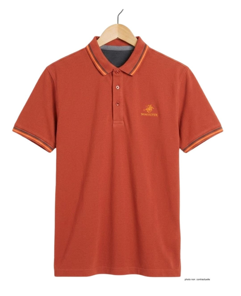 WINCHESTER ROGAN2 : Polo Homme Orange Rouille en Coton Piqué