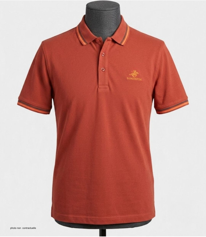 WINCHESTER ROGAN2 : Polo Homme Orange Rouille en Coton Piqué