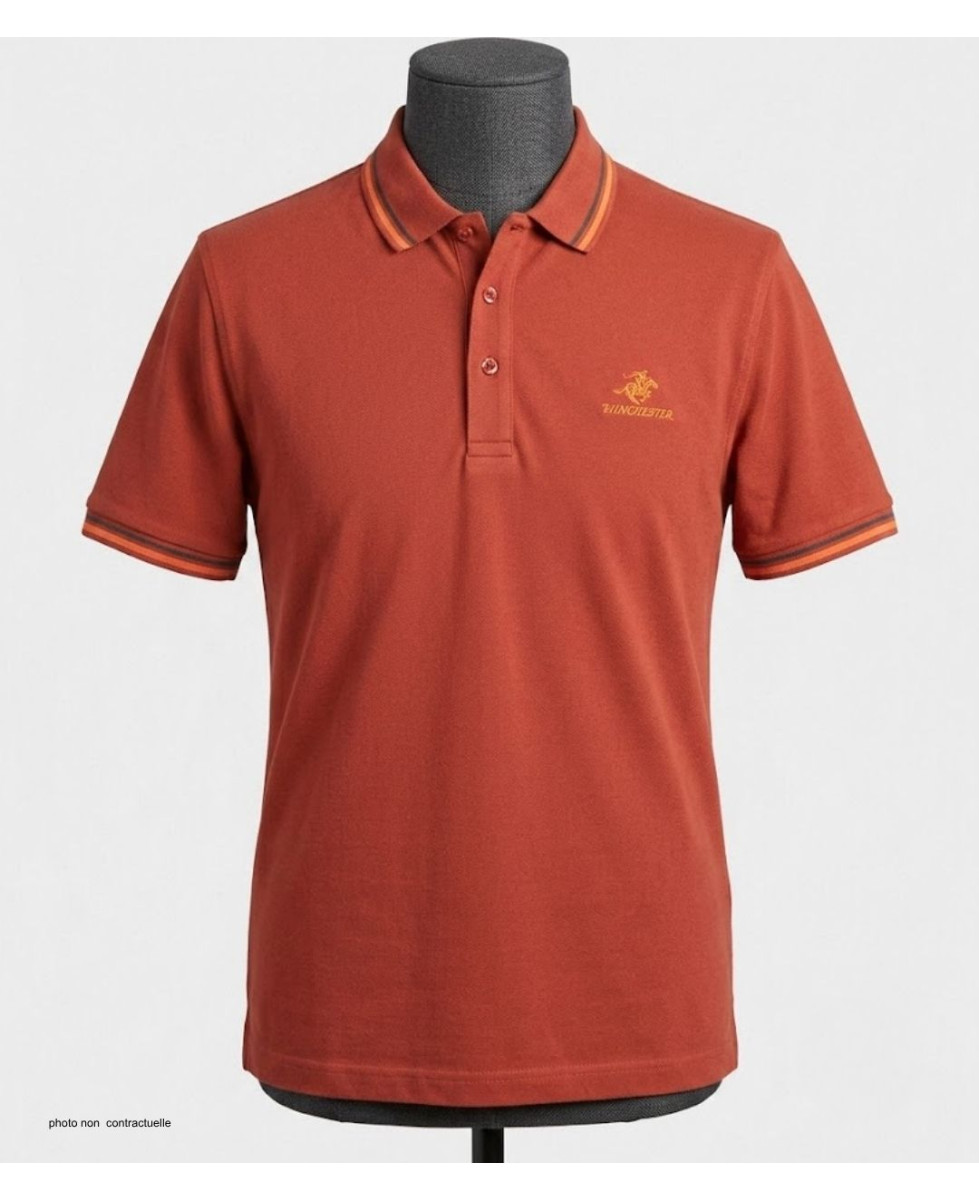 WINCHESTER ROGAN2 : Polo Homme Orange Rouille en Coton Piqué