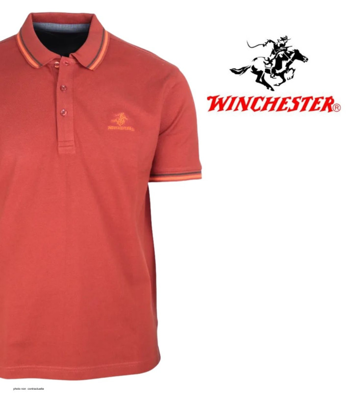 WINCHESTER ROGAN2 : Polo Homme Orange Rouille en Coton Piqué