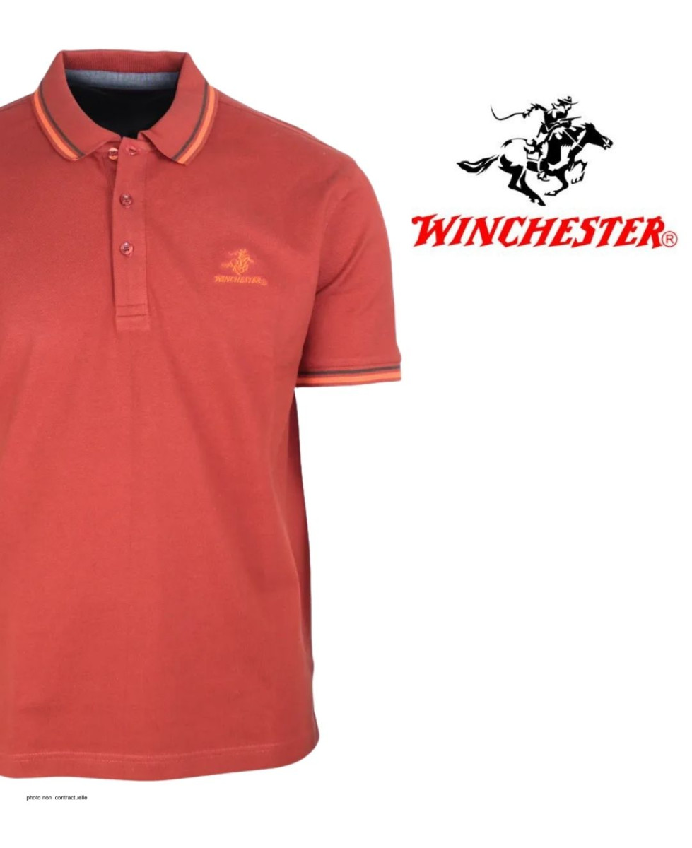 WINCHESTER ROGAN2 : Polo Homme Orange Rouille en Coton Piqué