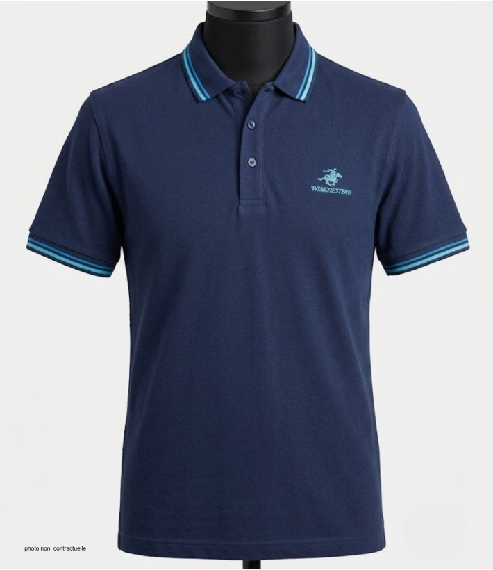 WINCHESTER ROGAN3 : Polo manches courtes bleu marine chic